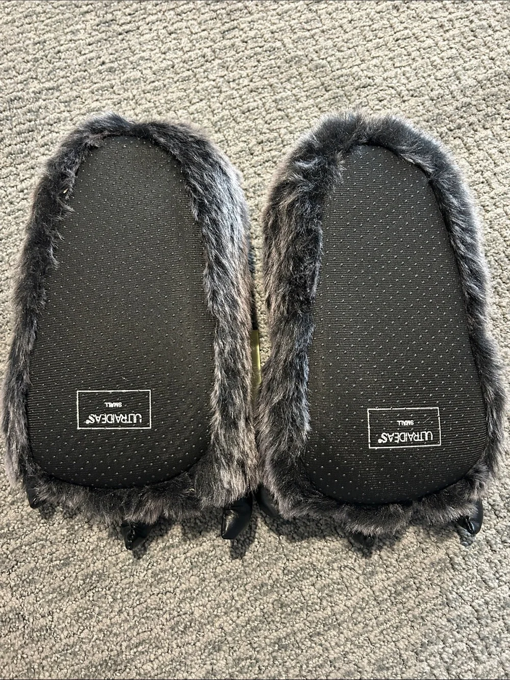 Monster paw slippers for Adult/Teen/ Kids Gray Faux Fur